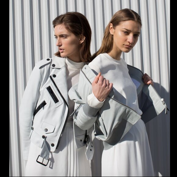 The Arrivals Cropped White leather Vader Biker Jacket XS - Picture 9 of 13